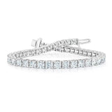 8.00ctw Round Brilliant Cut Diamond Tennis Bracelet, 18ct White Gold - McGrocer