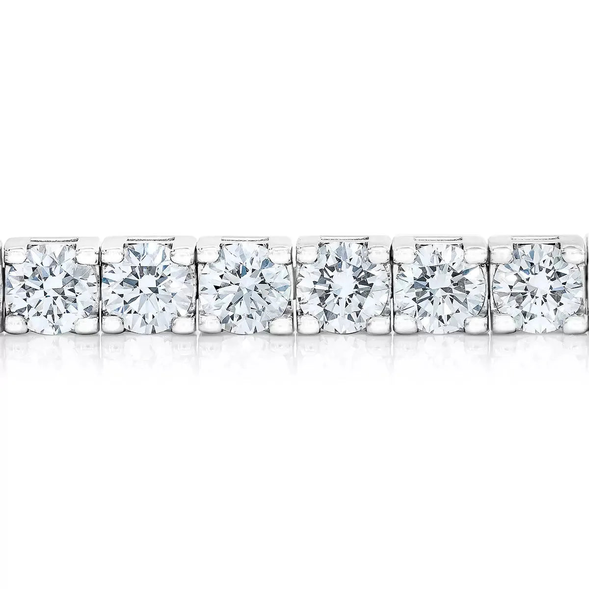 8.00ctw Round Brilliant Cut Diamond Tennis Bracelet, 18ct White Gold - McGrocer