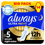 Always Ultra Sanitary Towels Secure Night Extra (Size 5) Wings X 14 Pads