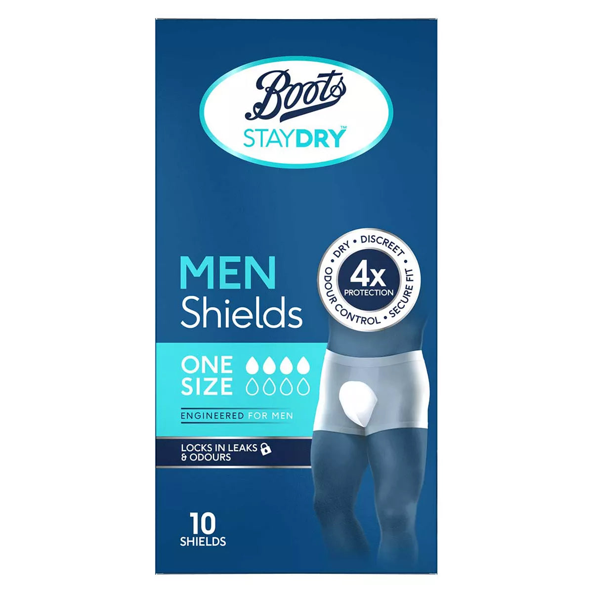 Boots Staydry Men Normal Shields One Size - 10 Shields - McGrocer