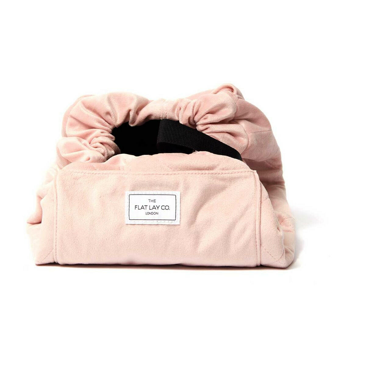 The Flat Lay Co. Baby Pink Velvet Full Size Flat Lay Makeup Bag GOODS Boots