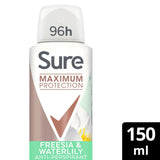 Sure Maximum Protection Antiperspirant Deodorant Freesia & Waterlily 150 ml GOODS ASDA