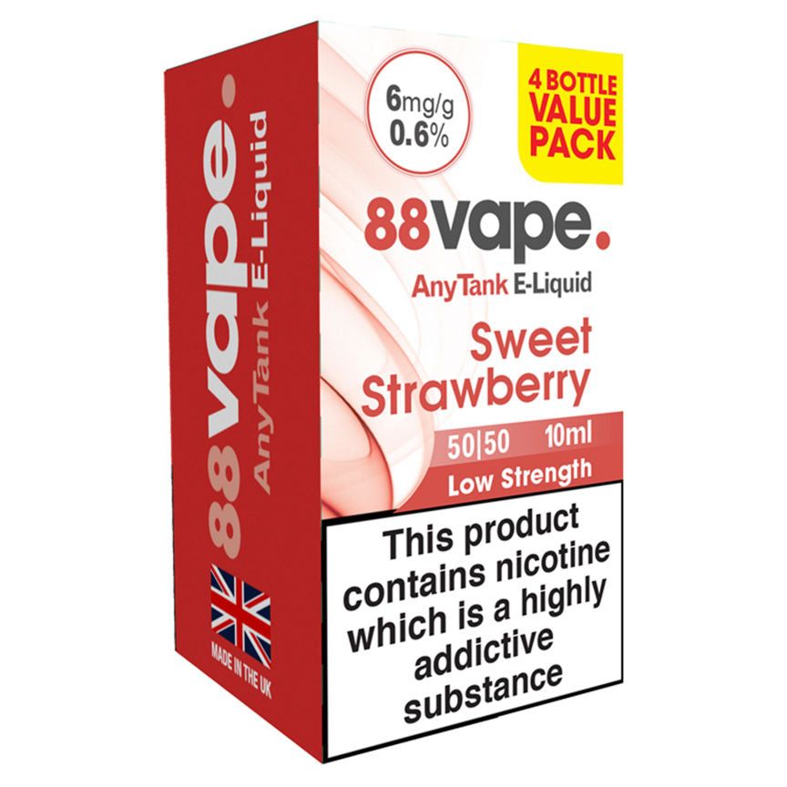 88Vape Any Tank E-Liquid Sweet Strawberry 50/50 10ml - McGrocer