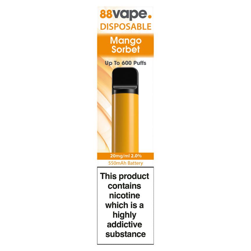 88Vape Disposable Mango Sorbet - McGrocer