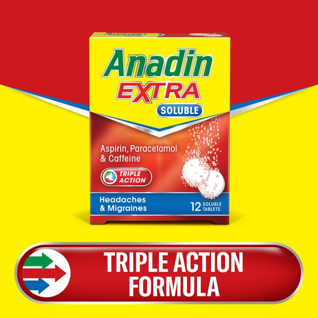 Anadin Extra Aspirin & Paracetamol Pain Relief Soluble Tablets 12 per pack - McGrocer