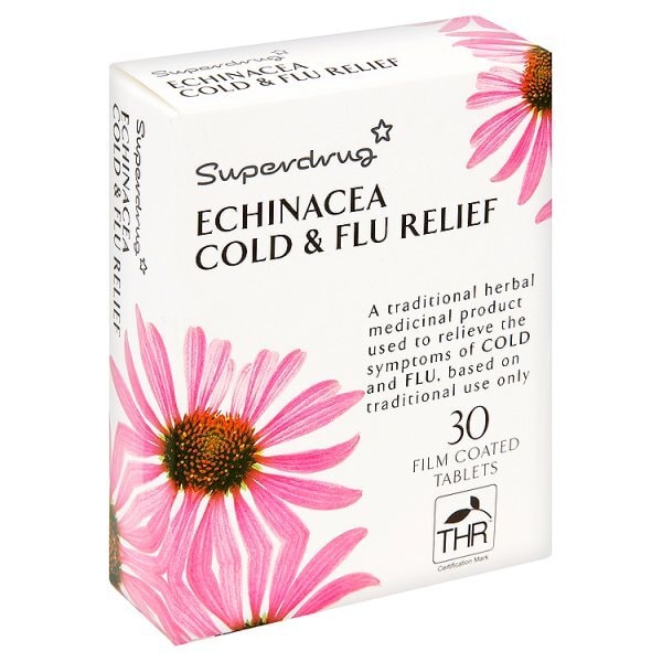 Superdrug Echinacea Cold and Flu Tablets X 30 GOODS Superdrug