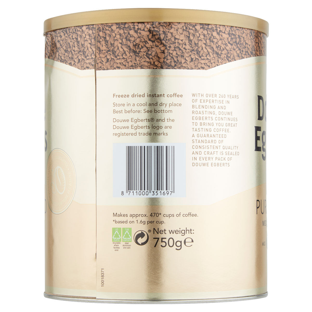 Douwe Egberts Pure Gold Instant Coffee, 750g - McGrocer