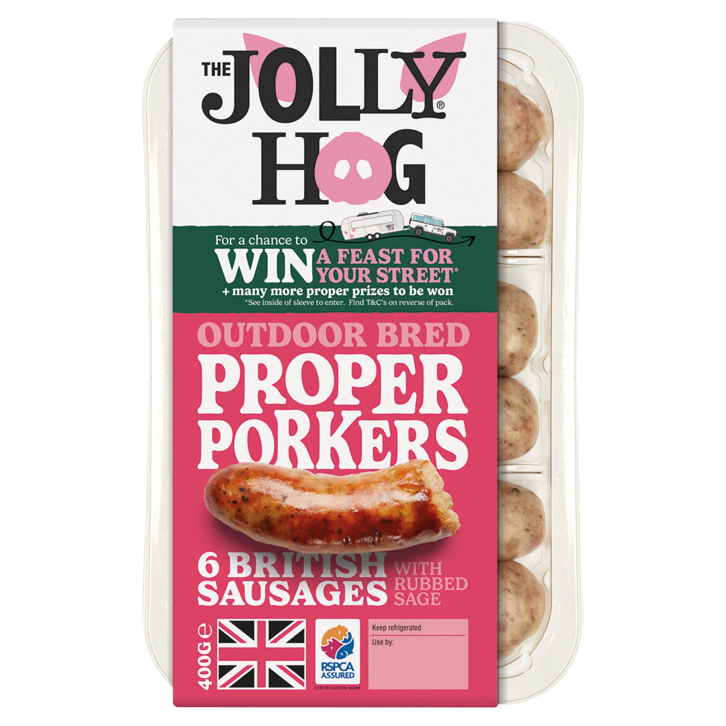The Jolly Hog Proper Porker Sausage x6 400g GOODS Sainsburys