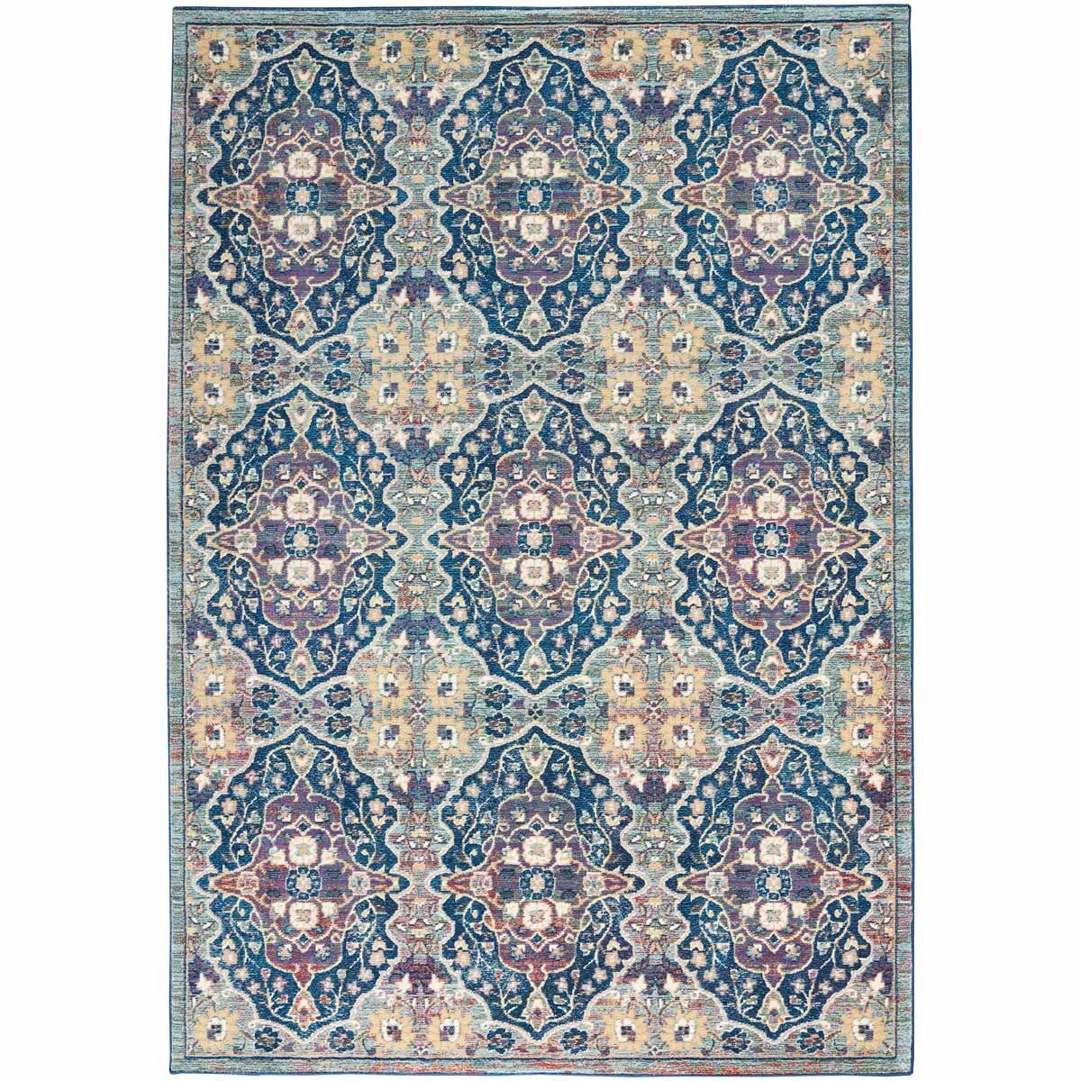 Ankara Blue Patterned Rug in 2 Sizes - McGrocer