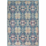 Ankara Blue Patterned Rug in 2 Sizes - McGrocer