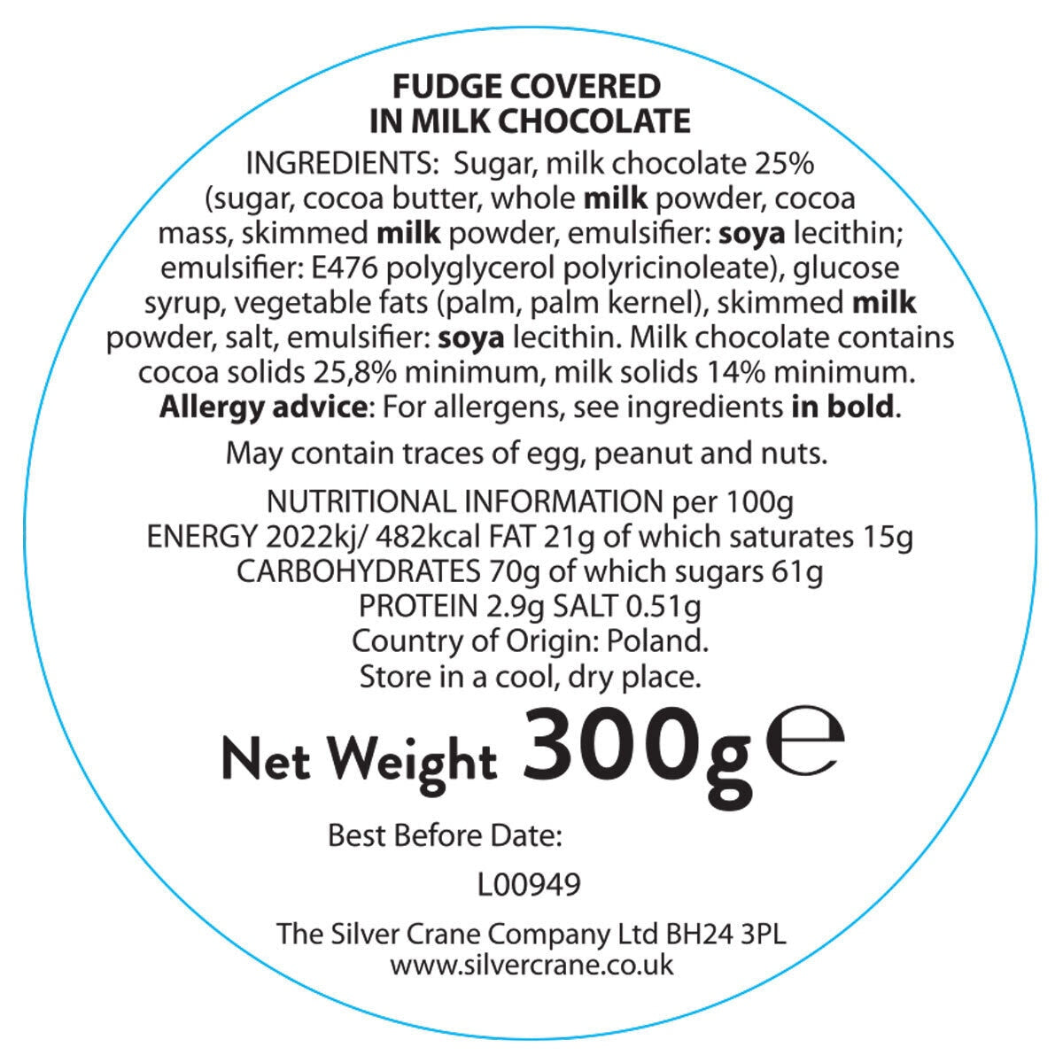 Silver Crane Christmas Nutcracker Fudge Tin in Three Colours, 300g - McGrocer