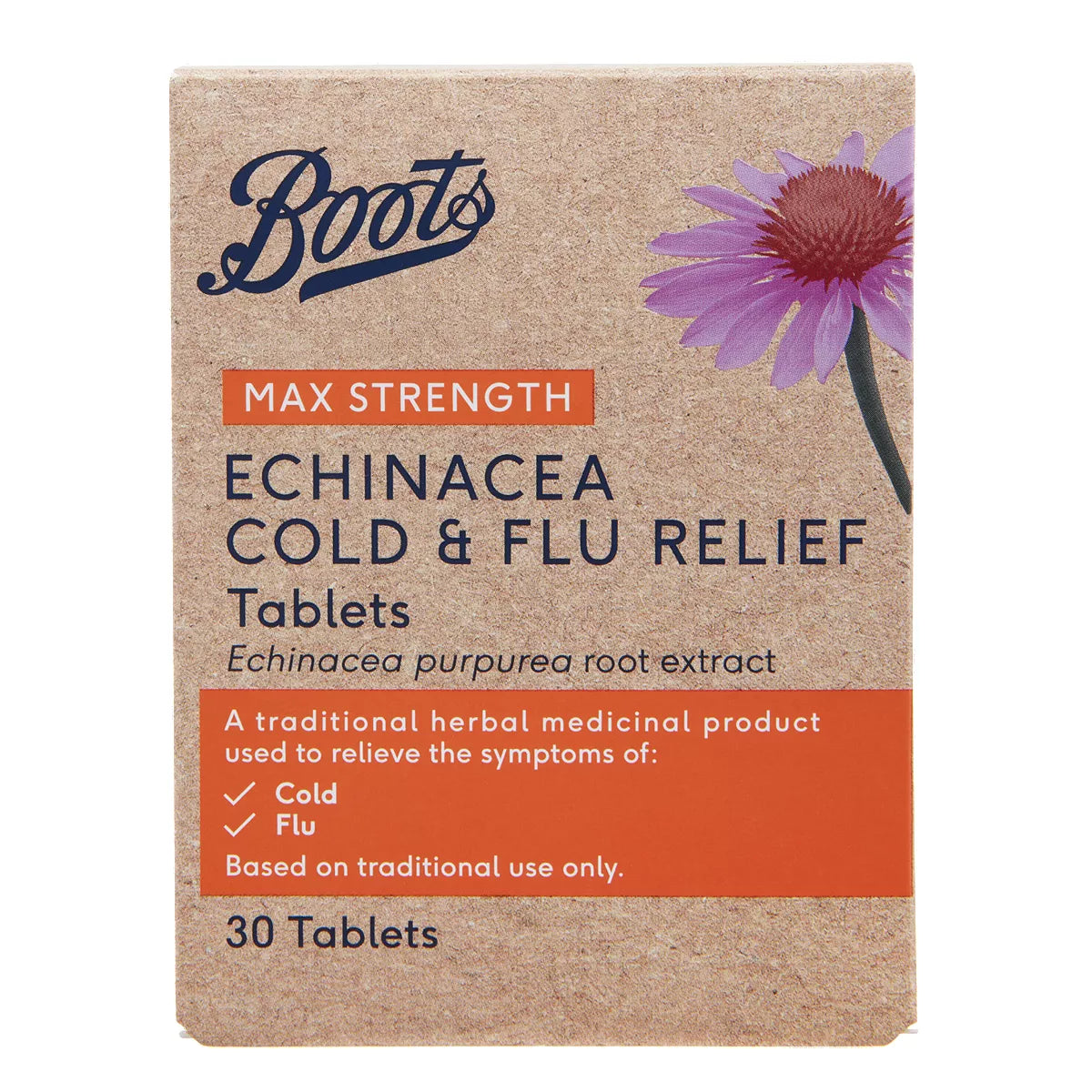 Boots Pharmaceuticals Max Strength Echinacea Cold and Flu Relief - 30 tablets - McGrocer