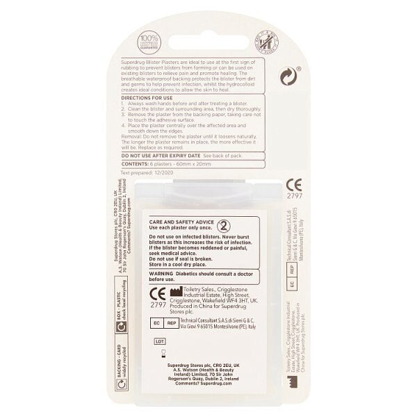 Superdrug Small Blister Plasters x6 GOODS Superdrug