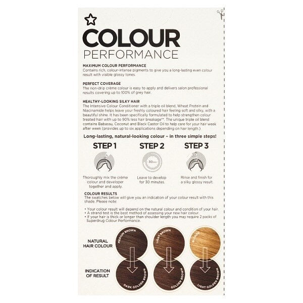 Superdrug Colour Performance 6.37 Natural Light Golden Brown GOODS Superdrug