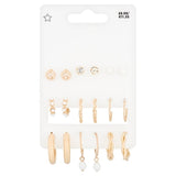 Superdrug Studio Gold Tone Stud & hoop 9 pack GOODS Superdrug