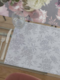 Catherine Lansfield Set of 2 Grey Dramatic Floral Wipeable 100% Cotton Placemats