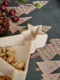 Natural Christmas Tree Divided Serving Platter