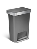 simplehuman Grey 45L Rectangular Pedal Bin With Liner Pocket