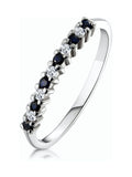 The Diamond Store 9K White Gold Sapphire 0.10ct And Diamond Ring