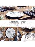 Wade Set of 4 Black Botanical Night Dinner Plates