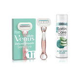 Venus Rose Gold Razor & Satin Care Shave Gel Sensitive Skin Bundle GOODS ASDA