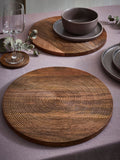 Set of 2 Natural Bronx Etched Wooden Placemats