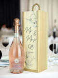 Le Bon Vin Mr & Mrs Prosecco Rosé Wooden Boxed Wine Gift