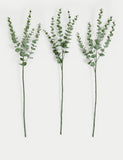 Set of 3 Artificial Eucalyptus Single Stems