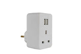 Status European Travel Adaptor with 2 x USB Ports GOODS ASDA
