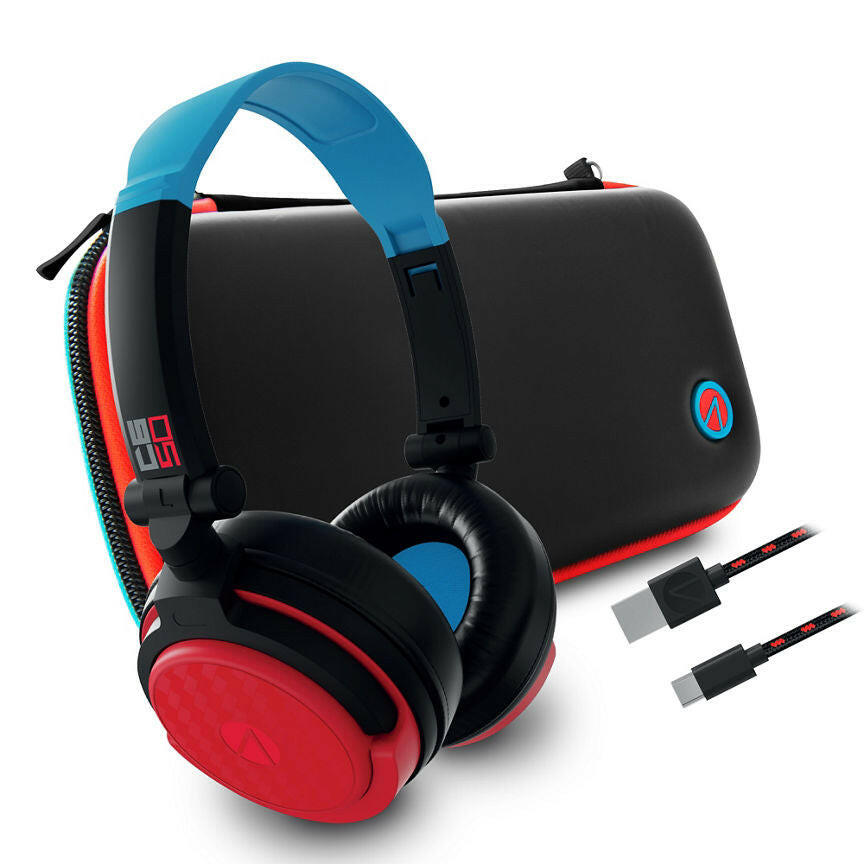 STEALTH Premium Travel Kit for Nintendo Switch, Switch Lite & OLED - Neon Red and Blue GOODS ASDA