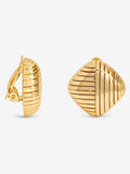 Jon Richard Gold Plated Ridge Square Clip Earrings
