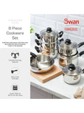 Swan 8 Piece Stainless Steel Cookware Set