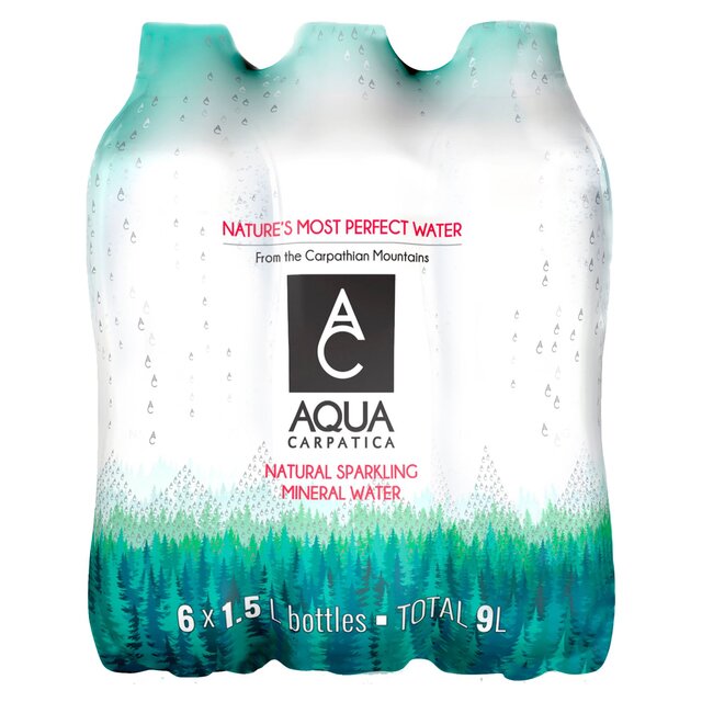 AQUA Carpatica Naturally Sparkling Mineral Water Low Sodium & Nitrates 6 x 1.5L - McGrocer