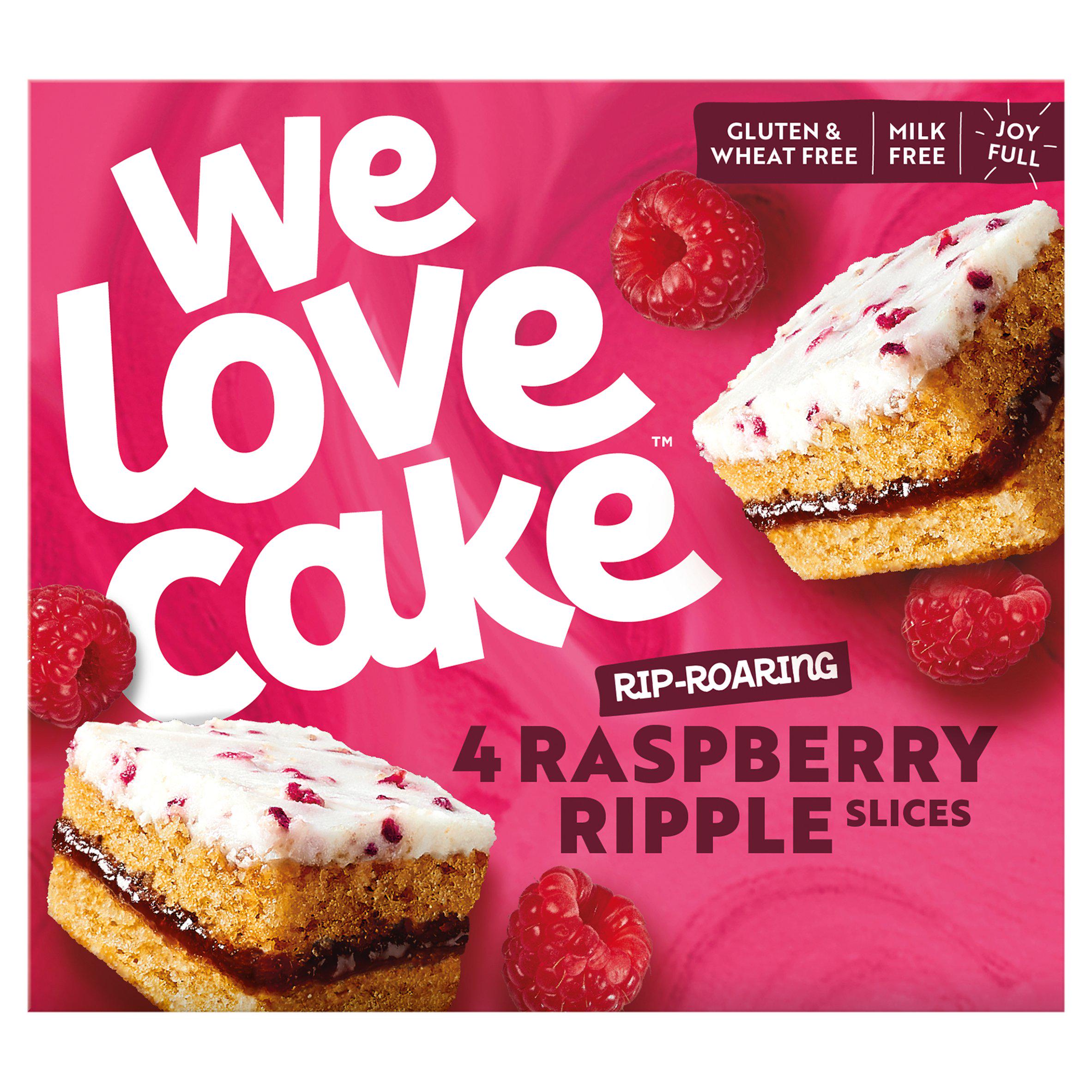 We Love Cake Raspberry Ripple Cake Slices x4 150g GOODS Sainsburys