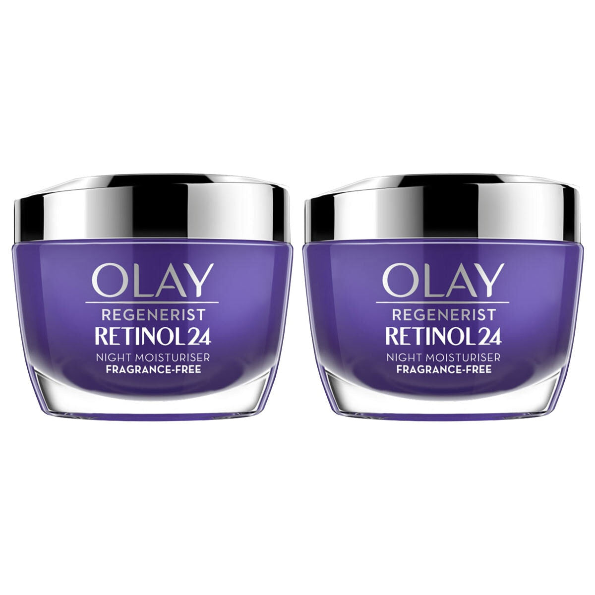 Olay Regenerist Retinol 24 Night Moisturiser Cream, 2 x 50ml - McGrocer