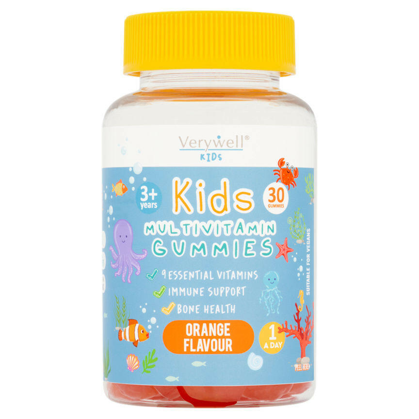 Verywell 30 Kids Multivitamin Gummies Orange Flavour 3+ Years GOODS ASDA