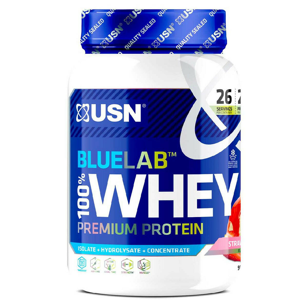 USN BlueLab 100% Whey Premium Protein Strawberry Flavour 476g GOODS Boots