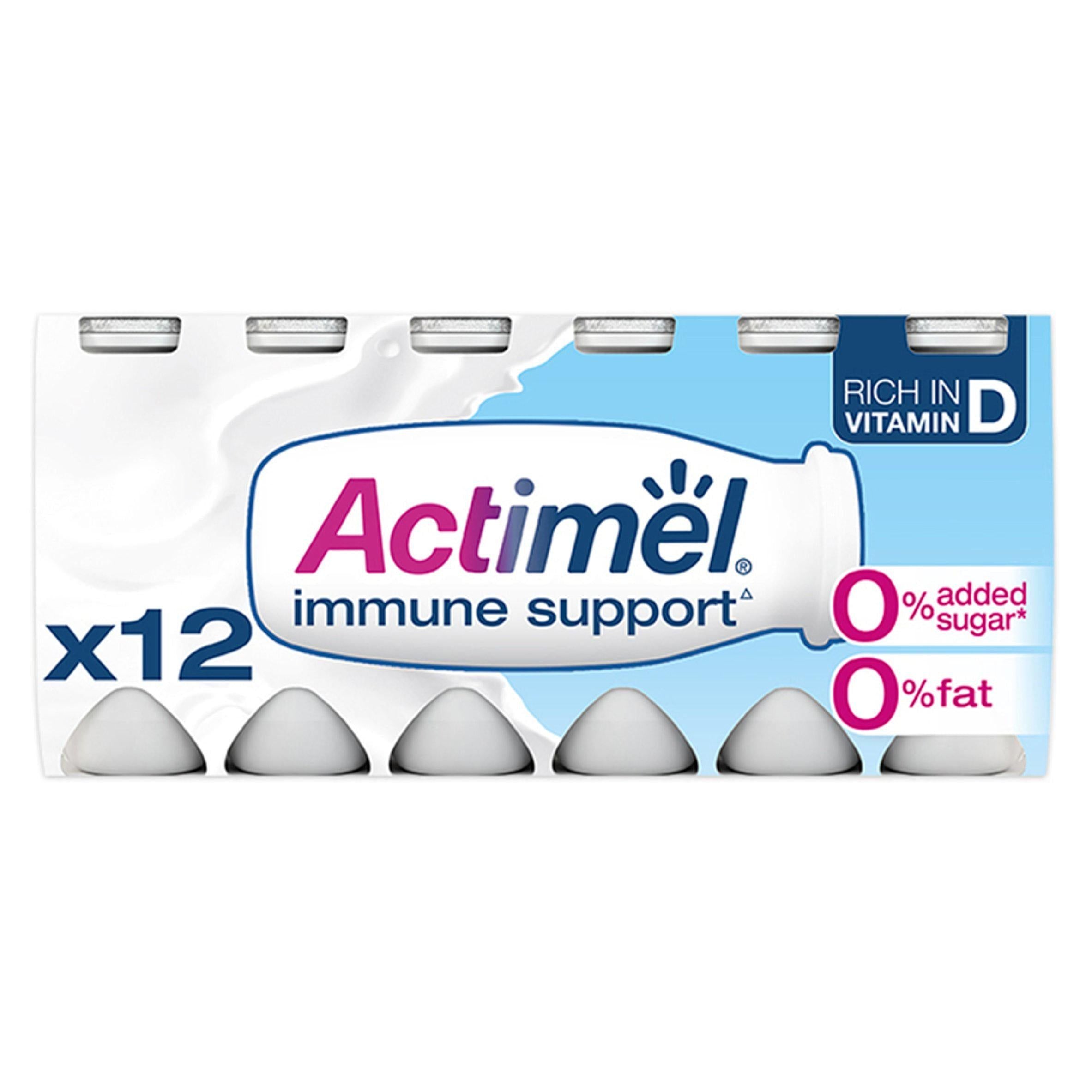 Actimel Original 0% Added Sugar Fat Free Yogurt Drink 12x100g - McGrocer