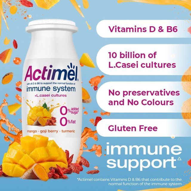 Actimel Supermix Mango Goji Berry Turmeric Cultured Yogurt Drink 8 x 100g - McGrocer