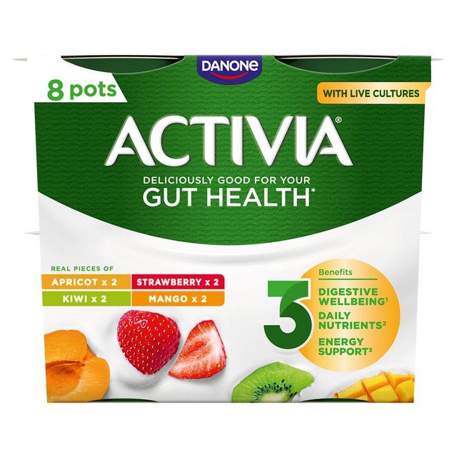Activia Mango Strawberry Kiwi & Apricot Multipack Fruit Yoghurt   8 x 115g - McGrocer
