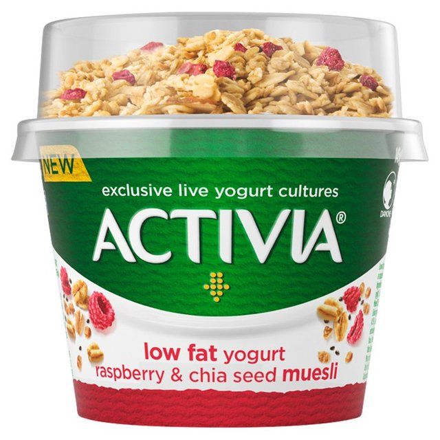 Activia Raspberry & Chia Seed Museli Breakfast Pot Low Fat Yoghurt 165g - McGrocer
