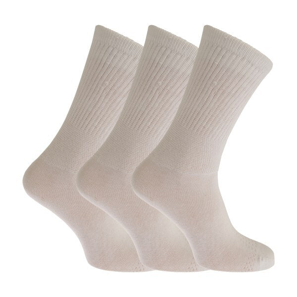 Womens Comfort Fit Diabetic Socks (3 Pairs) (UK 4-8) GOODS Superdrug White
