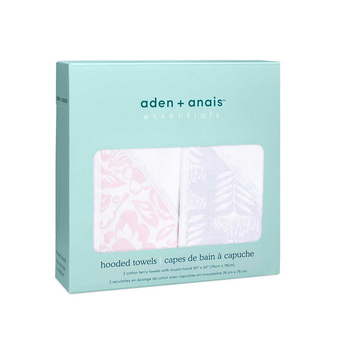 aden + anais™ Essentials 2 Pack Hooded Towel - Damsel - McGrocer