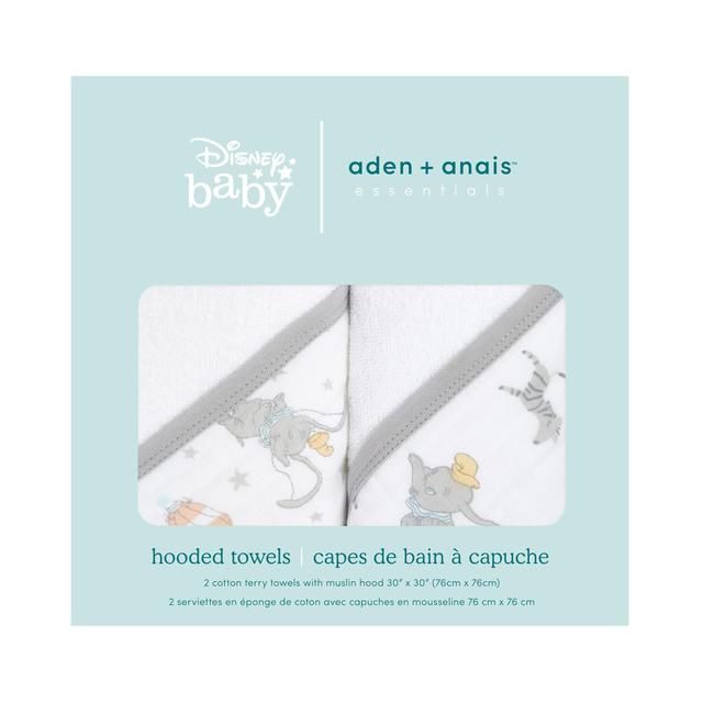 Aden + Anais Hooded Towel Dumbo 2 per pack - McGrocer