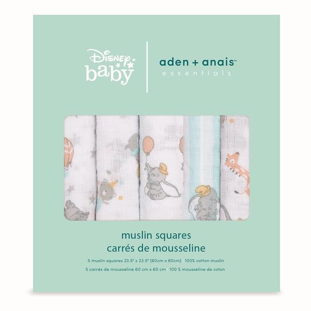 Aden + Anais Muslin Squares Dumbo 5 per pack - McGrocer
