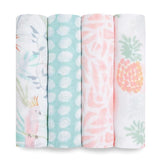Aden + Anais Muslin Swaddle Blankets Tropicalia 4 per pack - McGrocer