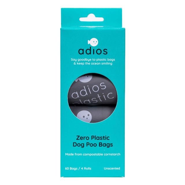 Adios Compostable & Biodegradable Dog Poo Bags - Grey 60 per pack - McGrocer