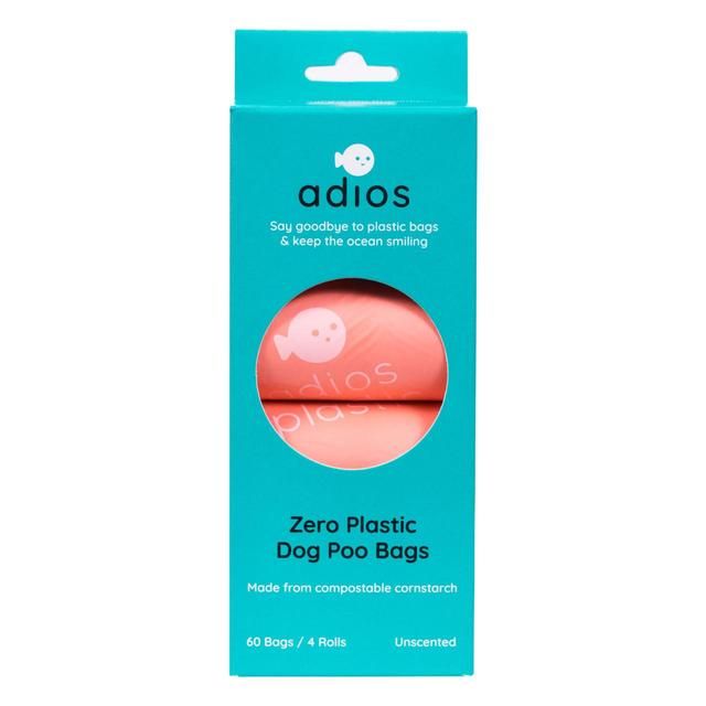 Adios Compostable & Biodegradable Dog Poo Bags - Pink 60 per pack - McGrocer