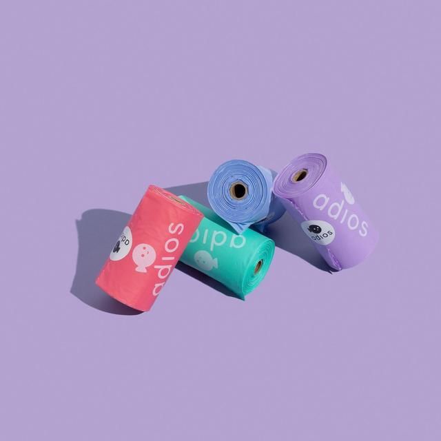 Adios Compostable Dog Poo Bags - Rainbow 60 per pack - McGrocer