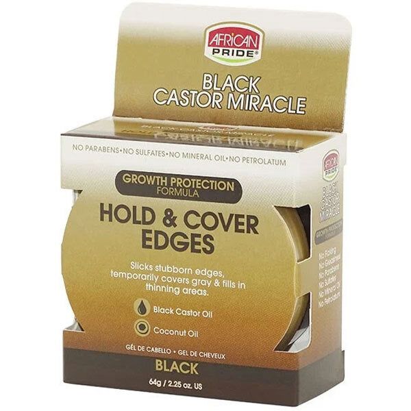 African Pride Black Castor Miracle Hold And Cover Edges - McGrocer